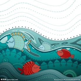 童趣海洋鱼类插画矢量素材