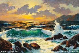 油画海景