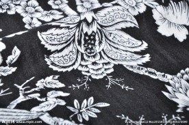 亚麻竖条印花裤料