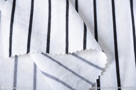 亚麻竖条印花裤料