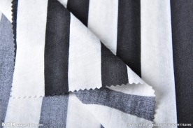 亚麻竖条印花裤料