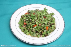 榄菜肉松豆角