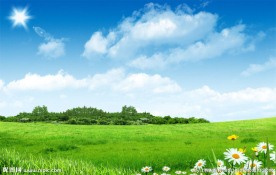 蓝天白云绿草地