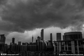 台风到来的广州塔