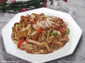 虾仁鸡丁炒花蘑虾仁