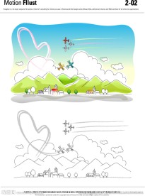 乡村美丽风景插画