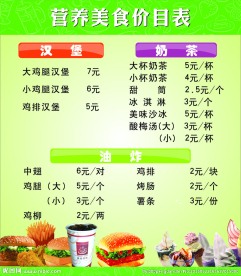 冰淇淋价目表