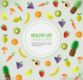 健康生活食物背景矢量图