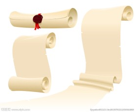 复古卷纸徽章矢量素材