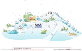 滑雪场矢量插画