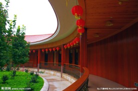 景区圆楼 灯笼高挂