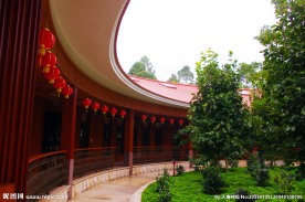 景区圆楼 灯笼高挂