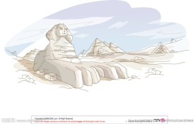 埃及风景矢量插画