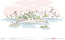 悉尼城市风景插画