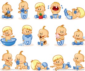 卡通男婴矢量素材