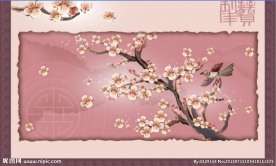 喜上眉梢 中国吉祥国画矢量素材