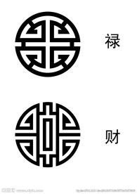 圆形禄字 圆形财字 变形字