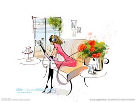 听音乐的时尚女孩