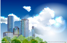 城市风光 夜景 天空 月亮 星