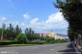 绥芬河市区公路摄影图片