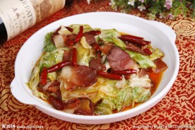 腊肉炝莲白
