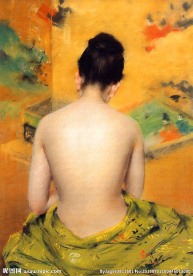 半裸上身背影的女子
