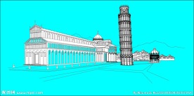 世界著名建筑比萨斜塔