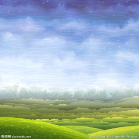 矢量风景漫画蓝天白云草地