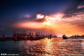 海港夕阳