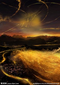 金色海晚霞仙境