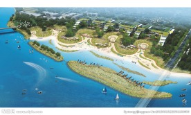 滨水景观鸟瞰图