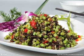 榄菜肉松四季豆角好