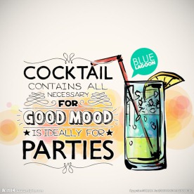 手绘鸡尾酒派对海报矢量图
