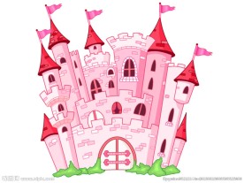 粉色童话城堡矢量素材