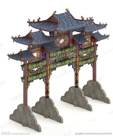 3D建模之牌坊