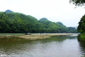 新宁崀山夫夷水沙滩风光
