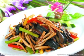 茶树菇炒鳝柳