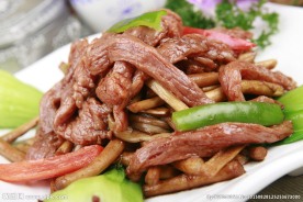 茶树菇炒牛柳