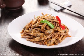 茶树菇炒竹蛏