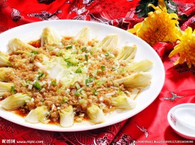 金蒜肉松蒸娃娃菜