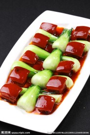 菜胆红烧肉
