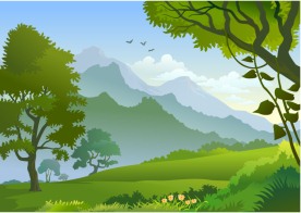 森林远山