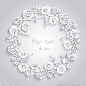 白色纸质花环矢量素材