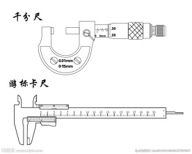 千分尺游标卡尺矢量图