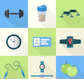健身用品图标矢量图