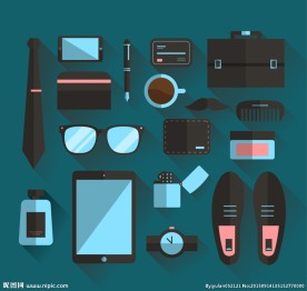 男子生活物品矢量素材