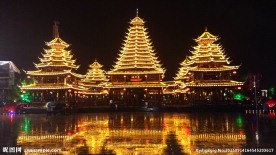 芷江侗族万和楼夜景