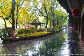 灵渠水街雨景