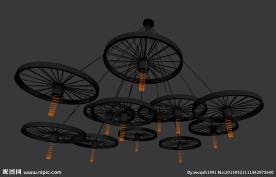 工业风格吊灯3D模型