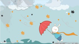 吃货星人雨天创意时尚卡通明信片